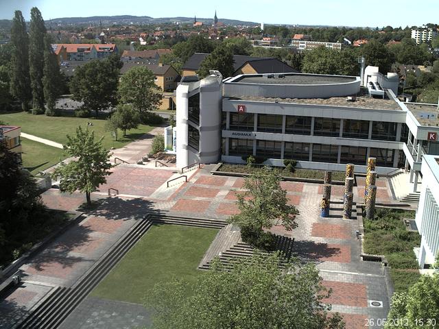 Foto der Webcam: Verwaltungsgeb&auml;ude, Innenhof mit Audimax, H&ouml;rsaal-Geb&auml;ude 1
