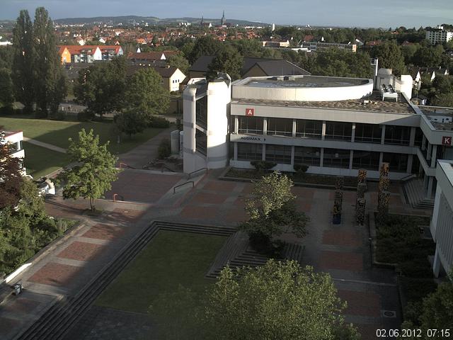 Foto der Webcam: Verwaltungsgeb&auml;ude, Innenhof mit Audimax, H&ouml;rsaal-Geb&auml;ude 1