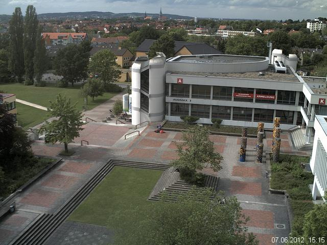 Foto der Webcam: Verwaltungsgeb&auml;ude, Innenhof mit Audimax, H&ouml;rsaal-Geb&auml;ude 1