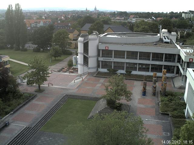 Foto der Webcam: Verwaltungsgeb&auml;ude, Innenhof mit Audimax, H&ouml;rsaal-Geb&auml;ude 1