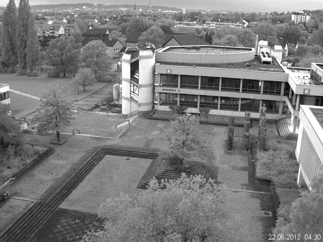 Foto der Webcam: Verwaltungsgeb&auml;ude, Innenhof mit Audimax, H&ouml;rsaal-Geb&auml;ude 1