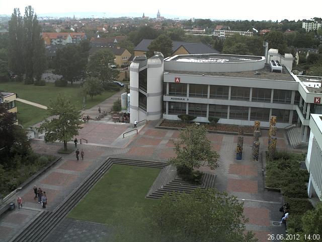 Foto der Webcam: Verwaltungsgeb&auml;ude, Innenhof mit Audimax, H&ouml;rsaal-Geb&auml;ude 1