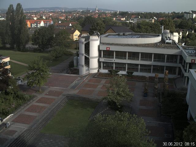 Foto der Webcam: Verwaltungsgeb&auml;ude, Innenhof mit Audimax, H&ouml;rsaal-Geb&auml;ude 1