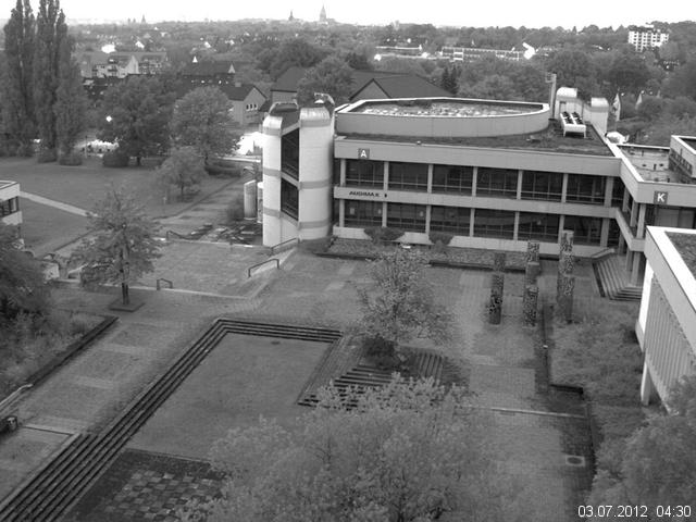 Foto der Webcam: Verwaltungsgeb&auml;ude, Innenhof mit Audimax, H&ouml;rsaal-Geb&auml;ude 1