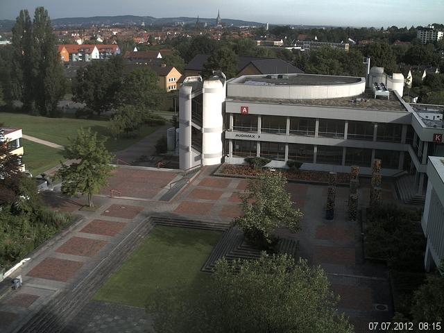 Foto der Webcam: Verwaltungsgeb&auml;ude, Innenhof mit Audimax, H&ouml;rsaal-Geb&auml;ude 1