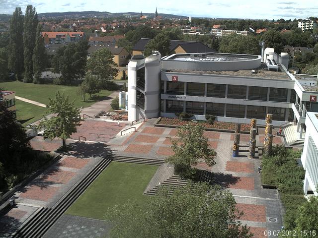 Foto der Webcam: Verwaltungsgeb&auml;ude, Innenhof mit Audimax, H&ouml;rsaal-Geb&auml;ude 1