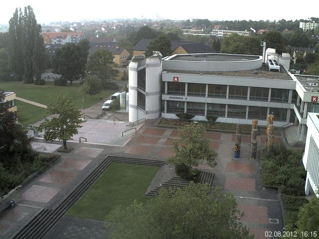 Foto der Webcam: Verwaltungsgeb&auml;ude, Innenhof mit Audimax, H&ouml;rsaal-Geb&auml;ude 1