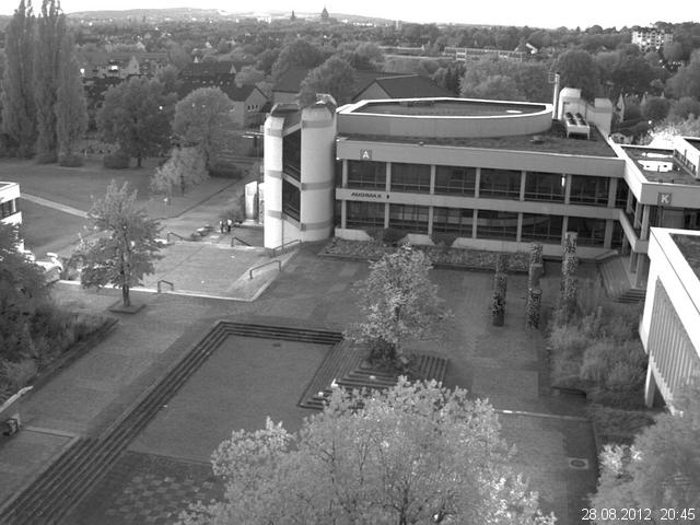 Foto der Webcam: Verwaltungsgeb&auml;ude, Innenhof mit Audimax, H&ouml;rsaal-Geb&auml;ude 1