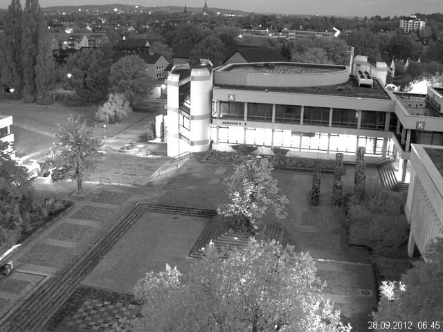 Foto der Webcam: Verwaltungsgeb&auml;ude, Innenhof mit Audimax, H&ouml;rsaal-Geb&auml;ude 1
