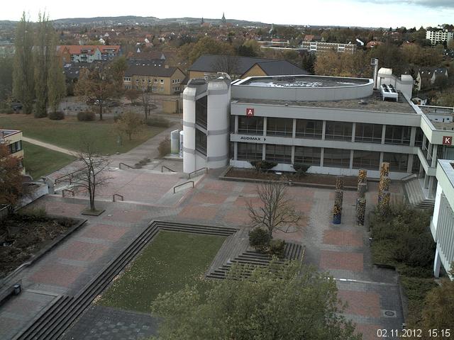 Foto der Webcam: Verwaltungsgeb&auml;ude, Innenhof mit Audimax, H&ouml;rsaal-Geb&auml;ude 1