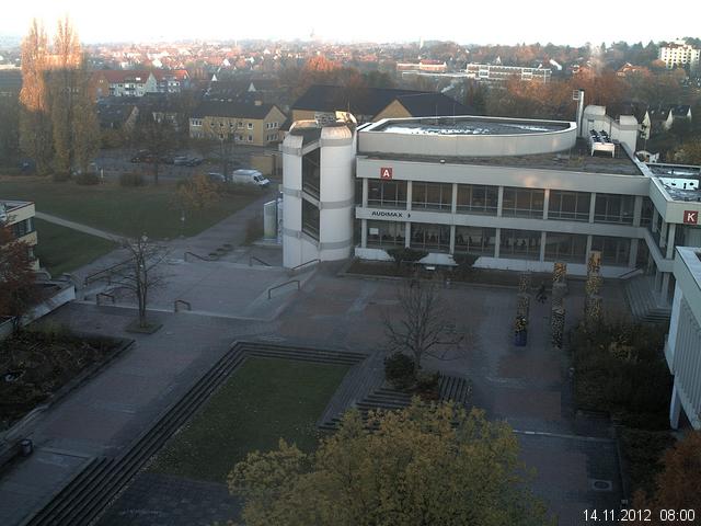 Foto der Webcam: Verwaltungsgeb&auml;ude, Innenhof mit Audimax, H&ouml;rsaal-Geb&auml;ude 1