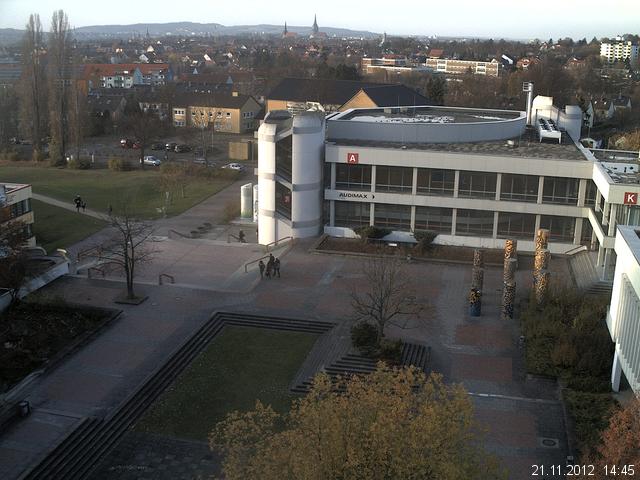 Foto der Webcam: Verwaltungsgeb&auml;ude, Innenhof mit Audimax, H&ouml;rsaal-Geb&auml;ude 1