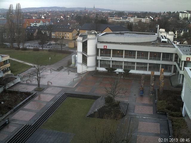 Foto der Webcam: Verwaltungsgeb&auml;ude, Innenhof mit Audimax, H&ouml;rsaal-Geb&auml;ude 1