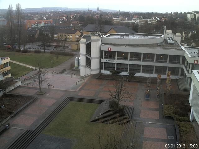 Foto der Webcam: Verwaltungsgeb&auml;ude, Innenhof mit Audimax, H&ouml;rsaal-Geb&auml;ude 1