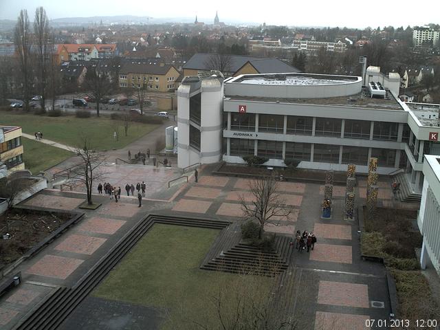 Foto der Webcam: Verwaltungsgeb&auml;ude, Innenhof mit Audimax, H&ouml;rsaal-Geb&auml;ude 1