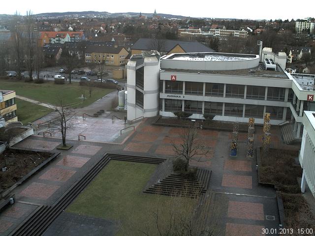 Foto der Webcam: Verwaltungsgeb&auml;ude, Innenhof mit Audimax, H&ouml;rsaal-Geb&auml;ude 1
