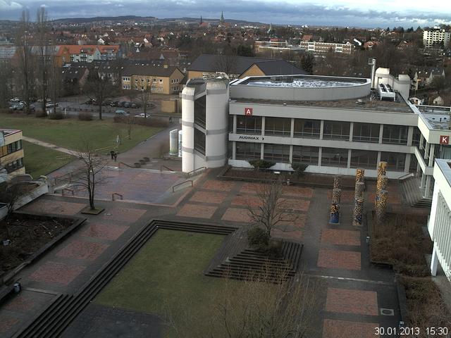 Foto der Webcam: Verwaltungsgeb&auml;ude, Innenhof mit Audimax, H&ouml;rsaal-Geb&auml;ude 1