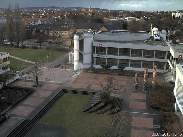 Foto der Webcam: Verwaltungsgeb&auml;ude, Innenhof mit Audimax, H&ouml;rsaal-Geb&auml;ude 1