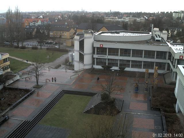 Foto der Webcam: Verwaltungsgeb&auml;ude, Innenhof mit Audimax, H&ouml;rsaal-Geb&auml;ude 1