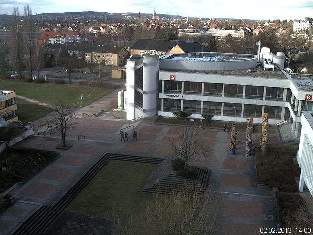 Foto der Webcam: Verwaltungsgeb&auml;ude, Innenhof mit Audimax, H&ouml;rsaal-Geb&auml;ude 1