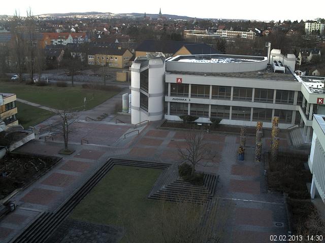 Foto der Webcam: Verwaltungsgeb&auml;ude, Innenhof mit Audimax, H&ouml;rsaal-Geb&auml;ude 1
