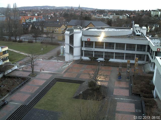 Foto der Webcam: Verwaltungsgeb&auml;ude, Innenhof mit Audimax, H&ouml;rsaal-Geb&auml;ude 1