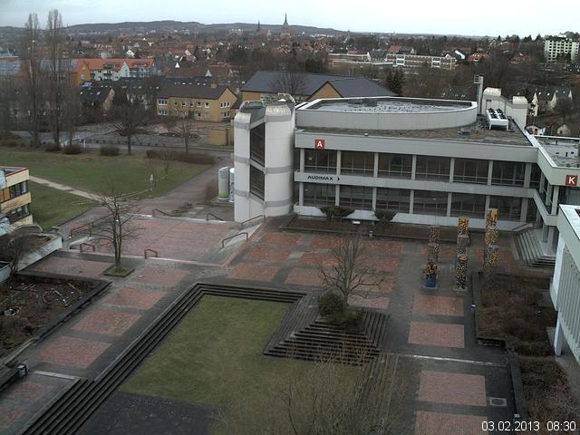 Foto der Webcam: Verwaltungsgeb&auml;ude, Innenhof mit Audimax, H&ouml;rsaal-Geb&auml;ude 1