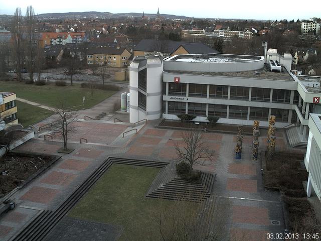 Foto der Webcam: Verwaltungsgeb&auml;ude, Innenhof mit Audimax, H&ouml;rsaal-Geb&auml;ude 1