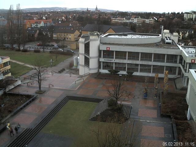 Foto der Webcam: Verwaltungsgeb&auml;ude, Innenhof mit Audimax, H&ouml;rsaal-Geb&auml;ude 1