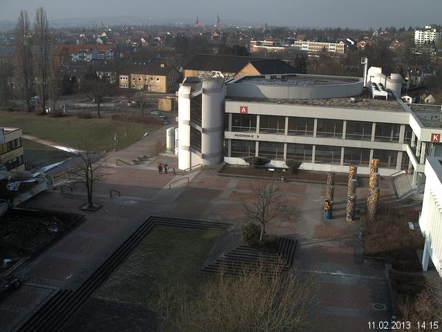 Foto der Webcam: Verwaltungsgeb&auml;ude, Innenhof mit Audimax, H&ouml;rsaal-Geb&auml;ude 1