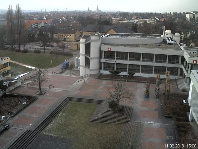Foto der Webcam: Verwaltungsgeb&auml;ude, Innenhof mit Audimax, H&ouml;rsaal-Geb&auml;ude 1