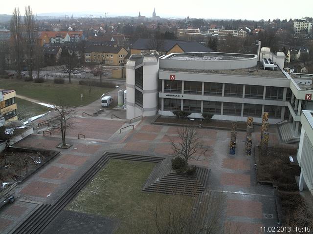 Foto der Webcam: Verwaltungsgeb&auml;ude, Innenhof mit Audimax, H&ouml;rsaal-Geb&auml;ude 1