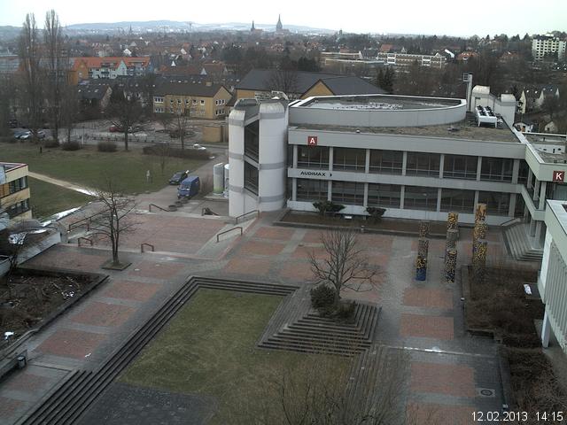 Foto der Webcam: Verwaltungsgeb&auml;ude, Innenhof mit Audimax, H&ouml;rsaal-Geb&auml;ude 1