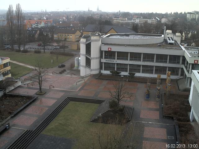 Foto der Webcam: Verwaltungsgeb&auml;ude, Innenhof mit Audimax, H&ouml;rsaal-Geb&auml;ude 1