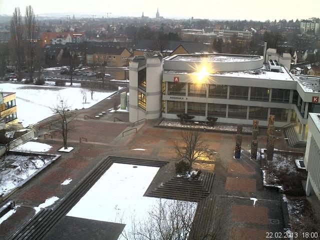 Foto der Webcam: Verwaltungsgeb&auml;ude, Innenhof mit Audimax, H&ouml;rsaal-Geb&auml;ude 1