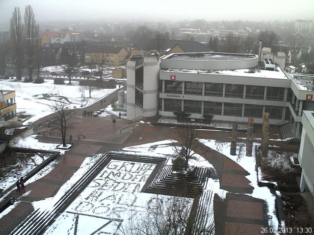 Foto der Webcam: Verwaltungsgeb&auml;ude, Innenhof mit Audimax, H&ouml;rsaal-Geb&auml;ude 1