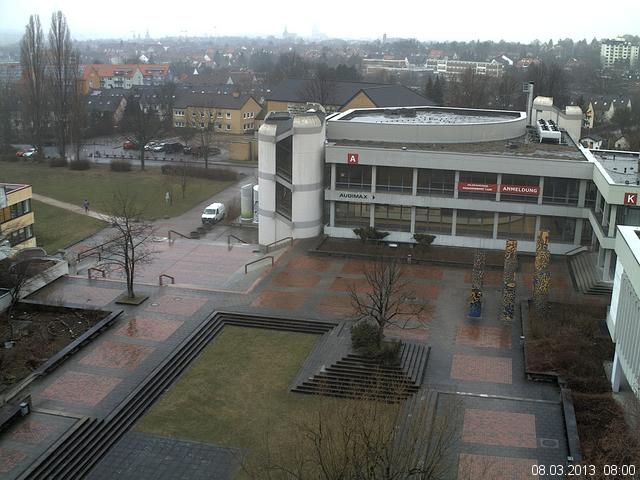Foto der Webcam: Verwaltungsgeb&auml;ude, Innenhof mit Audimax, H&ouml;rsaal-Geb&auml;ude 1