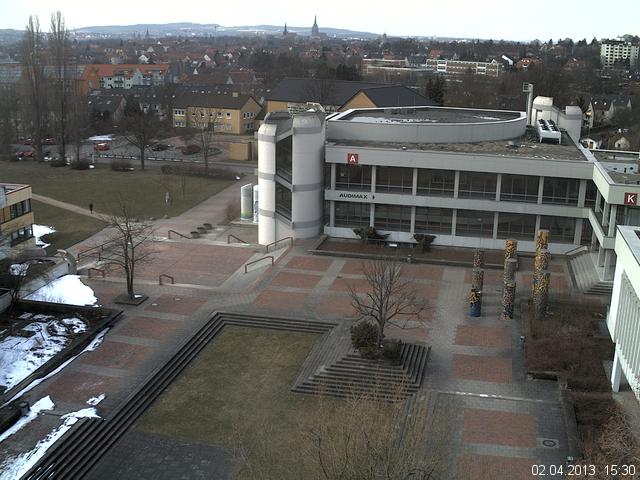 Foto der Webcam: Verwaltungsgeb&auml;ude, Innenhof mit Audimax, H&ouml;rsaal-Geb&auml;ude 1