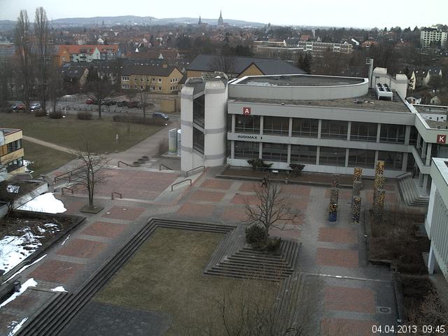 Foto der Webcam: Verwaltungsgeb&auml;ude, Innenhof mit Audimax, H&ouml;rsaal-Geb&auml;ude 1