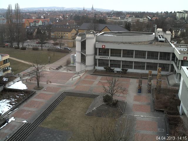 Foto der Webcam: Verwaltungsgeb&auml;ude, Innenhof mit Audimax, H&ouml;rsaal-Geb&auml;ude 1
