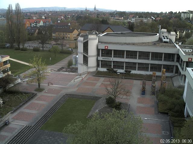 Foto der Webcam: Verwaltungsgeb&auml;ude, Innenhof mit Audimax, H&ouml;rsaal-Geb&auml;ude 1
