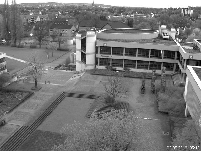 Foto der Webcam: Verwaltungsgeb&auml;ude, Innenhof mit Audimax, H&ouml;rsaal-Geb&auml;ude 1