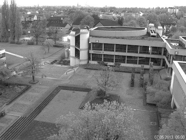 Foto der Webcam: Verwaltungsgeb&auml;ude, Innenhof mit Audimax, H&ouml;rsaal-Geb&auml;ude 1