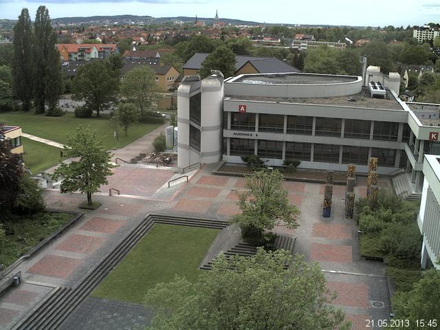 Foto der Webcam: Verwaltungsgeb&auml;ude, Innenhof mit Audimax, H&ouml;rsaal-Geb&auml;ude 1