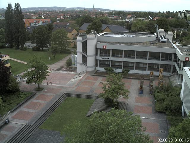 Foto der Webcam: Verwaltungsgeb&auml;ude, Innenhof mit Audimax, H&ouml;rsaal-Geb&auml;ude 1
