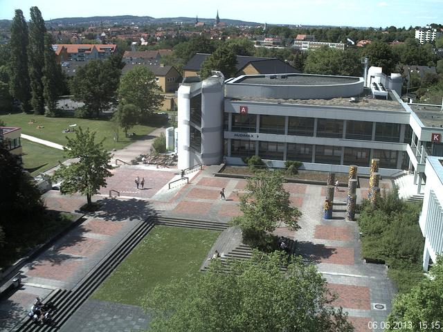 Foto der Webcam: Verwaltungsgeb&auml;ude, Innenhof mit Audimax, H&ouml;rsaal-Geb&auml;ude 1