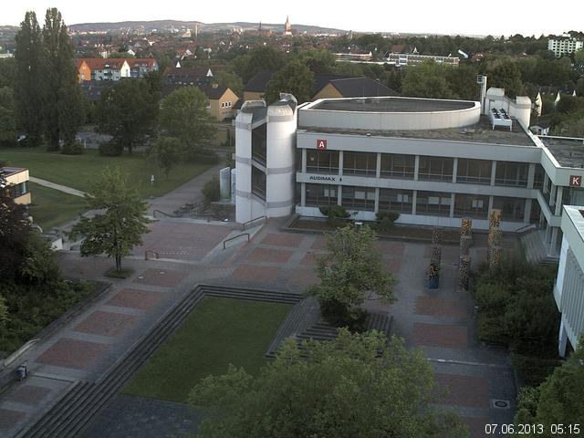Foto der Webcam: Verwaltungsgeb&auml;ude, Innenhof mit Audimax, H&ouml;rsaal-Geb&auml;ude 1