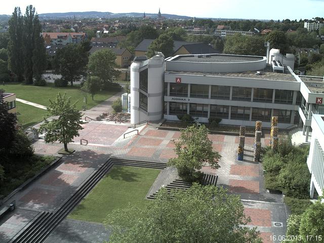 Foto der Webcam: Verwaltungsgeb&auml;ude, Innenhof mit Audimax, H&ouml;rsaal-Geb&auml;ude 1
