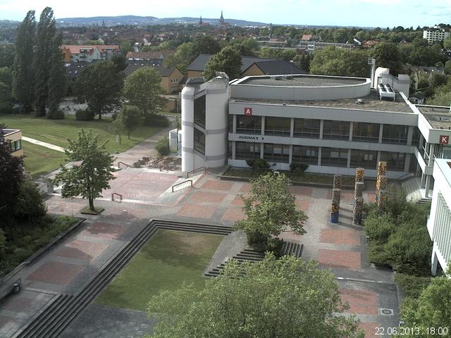 Foto der Webcam: Verwaltungsgeb&auml;ude, Innenhof mit Audimax, H&ouml;rsaal-Geb&auml;ude 1