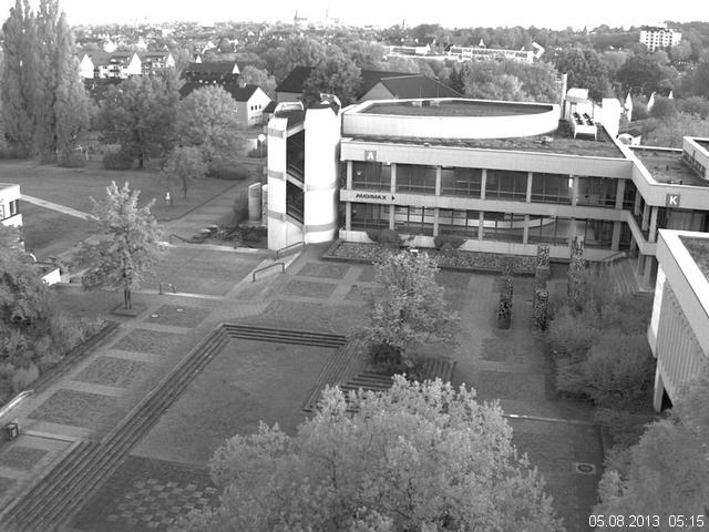 Foto der Webcam: Verwaltungsgeb&auml;ude, Innenhof mit Audimax, H&ouml;rsaal-Geb&auml;ude 1